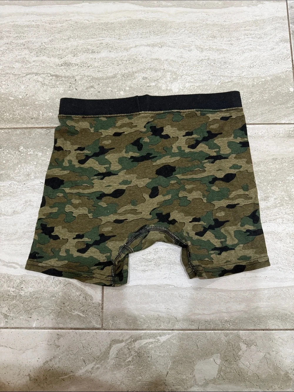 Hanes Green Camo Cotton Boxer Briefs with Black Waistband